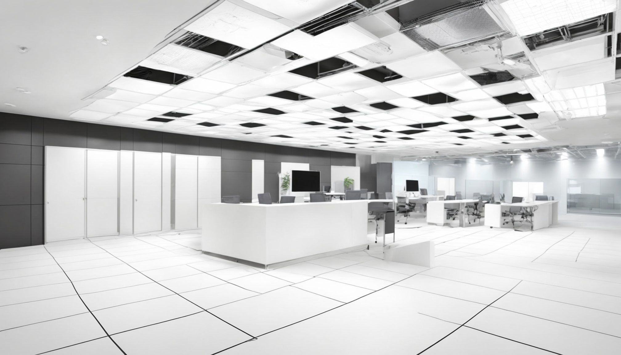 Suspended ceiling installation in a Reading commercial space