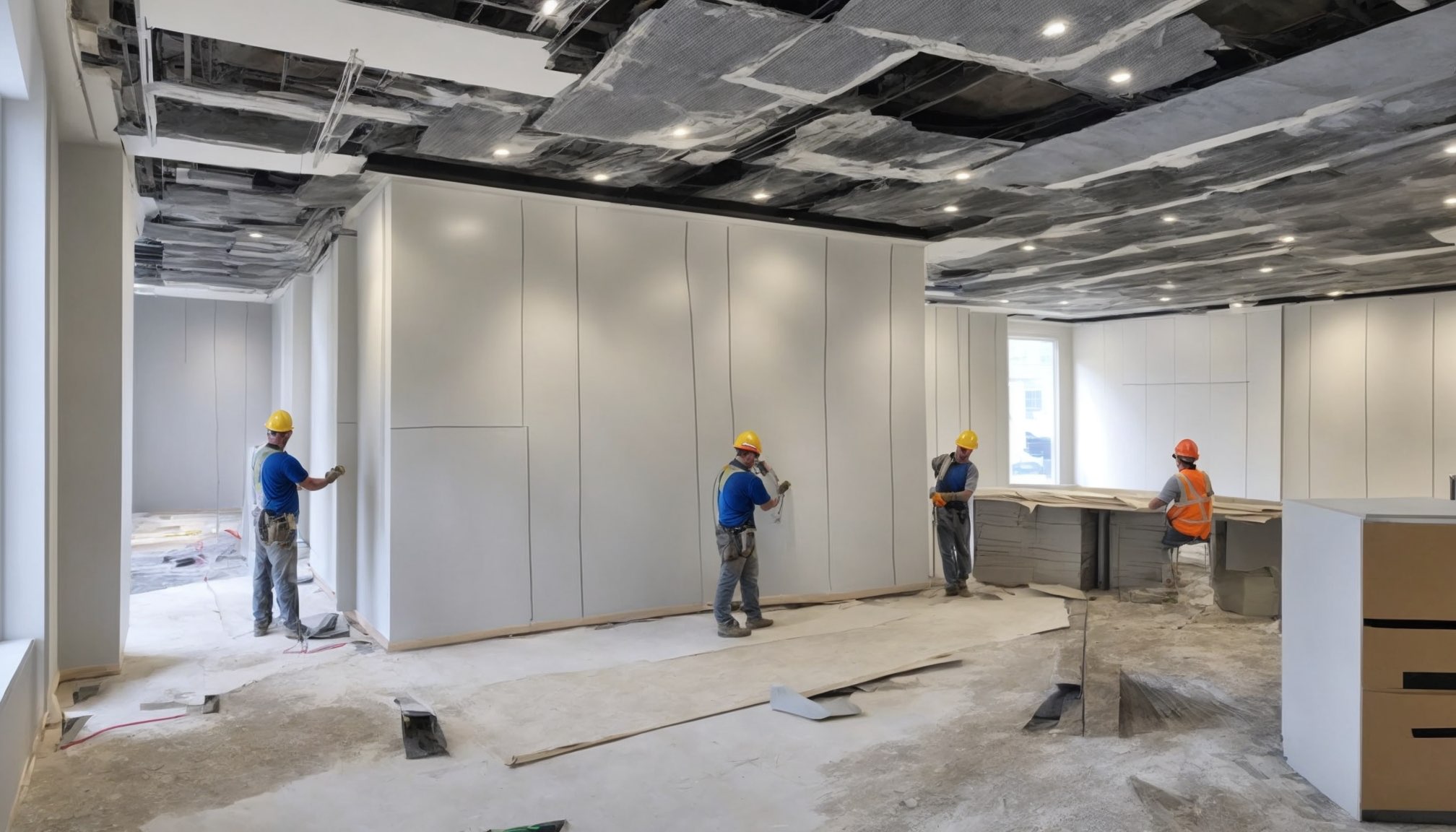 Commercial drylining project in a Reading office building