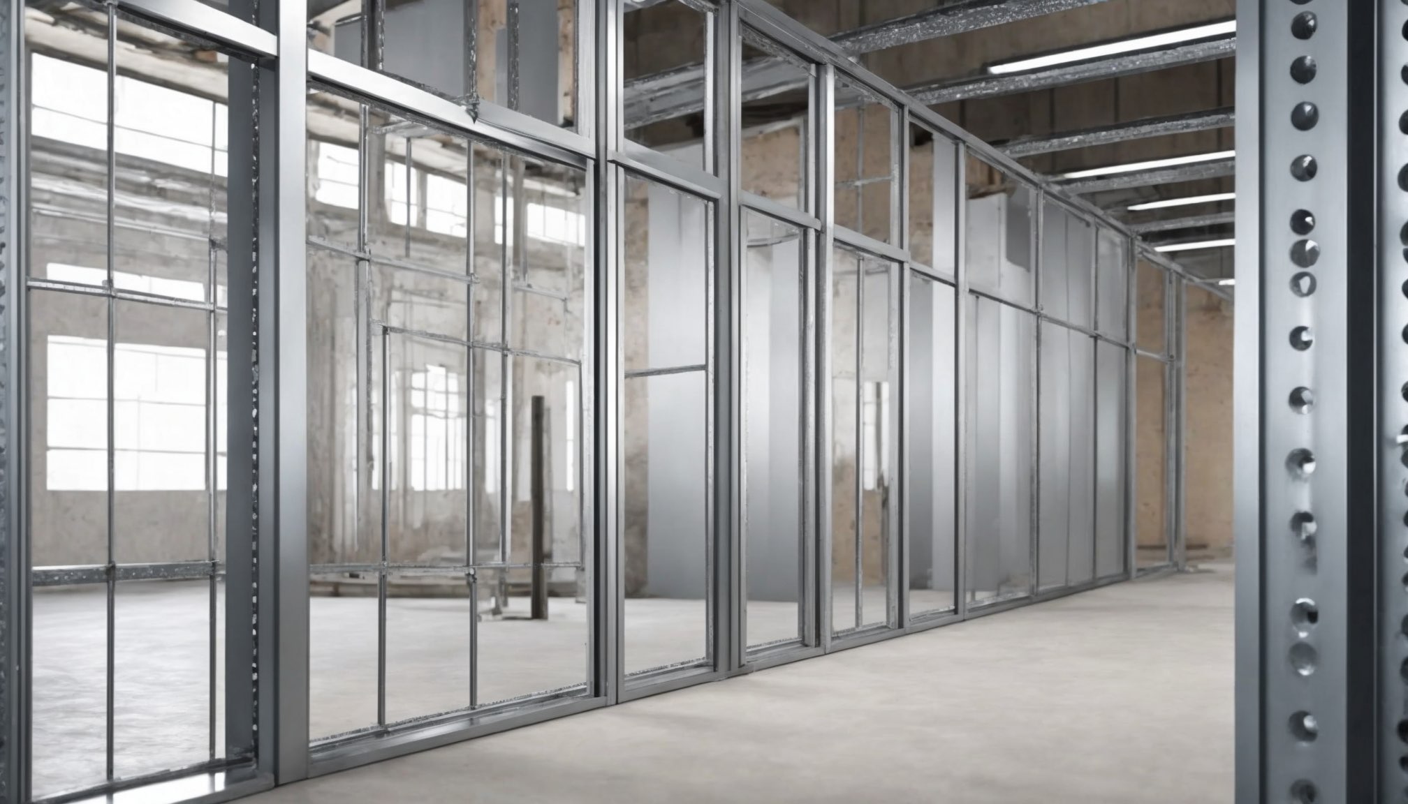 Metal stud partitioning framework in a Reading building
