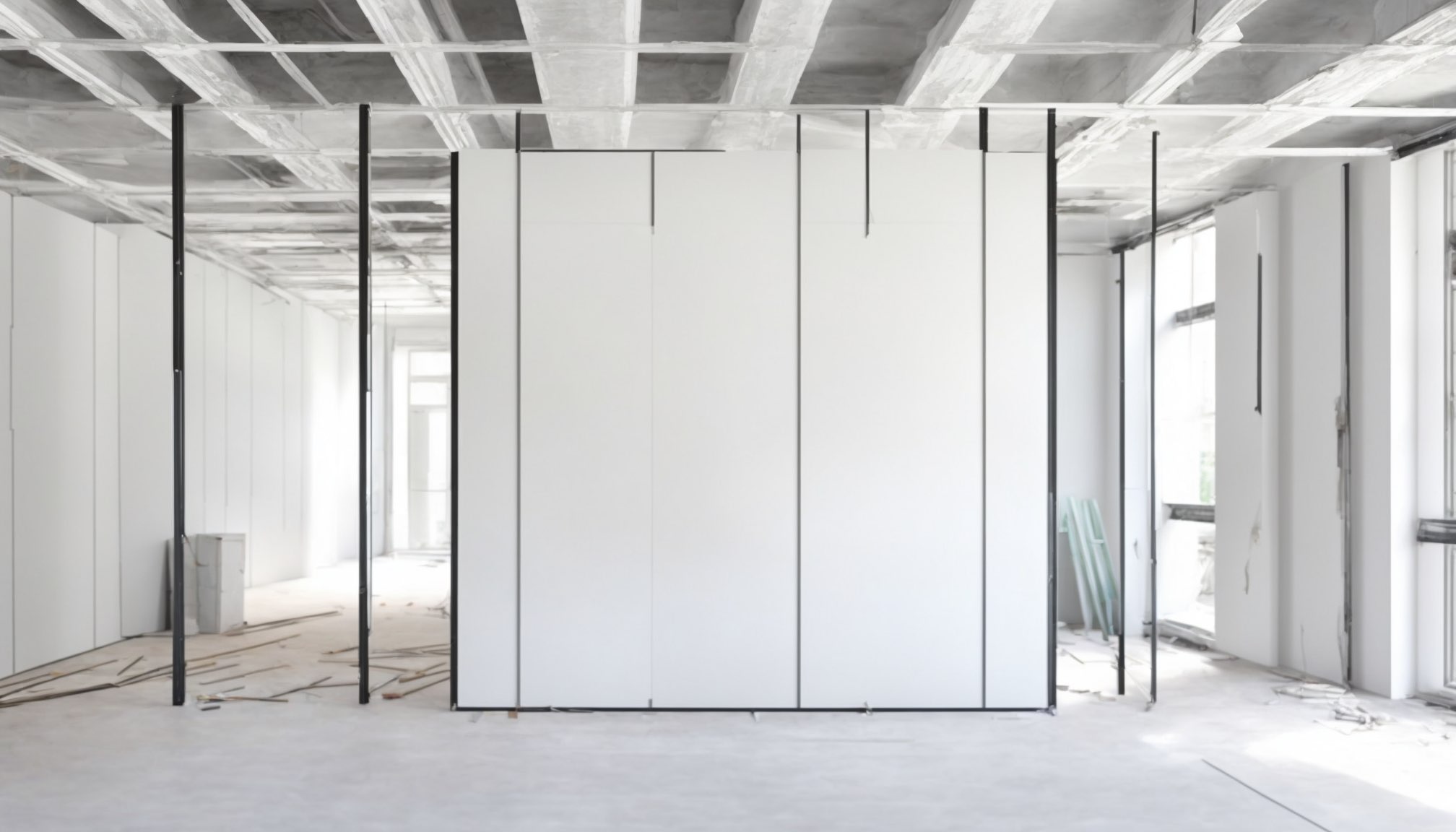 Partition wall installation in a Reading office